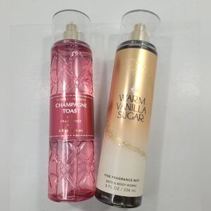 BATH & BODY WORKS WARM VANILLA SUGAR & CHAMPAGNE TOAST BUNDLE OF 2 NEW